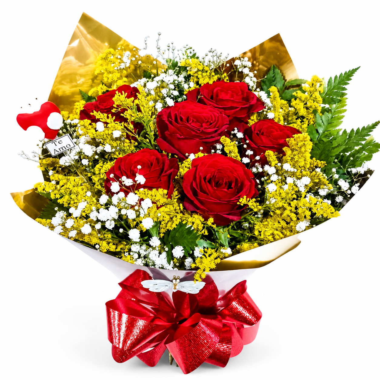 Buqu� 6 Rosas Vermelhas colombianas
