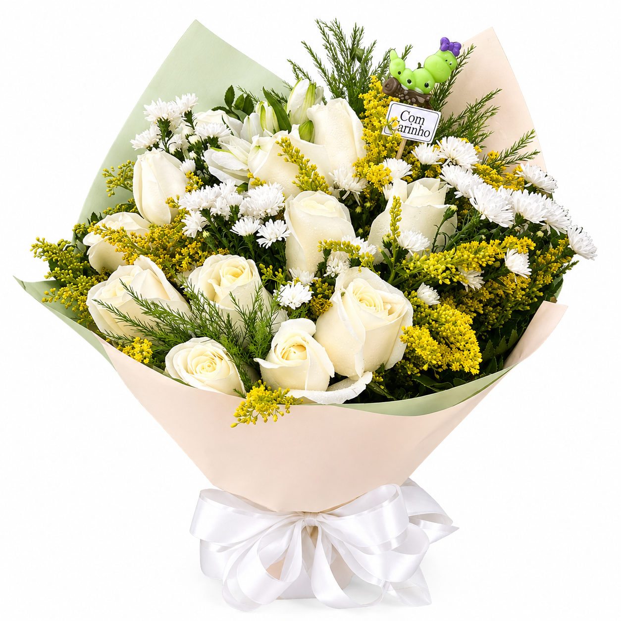 Buqu� 12 Rosas Brancas