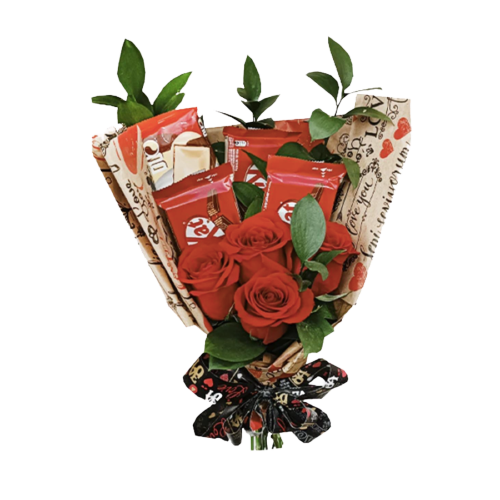 Buqu� de Rosas com Chocolates