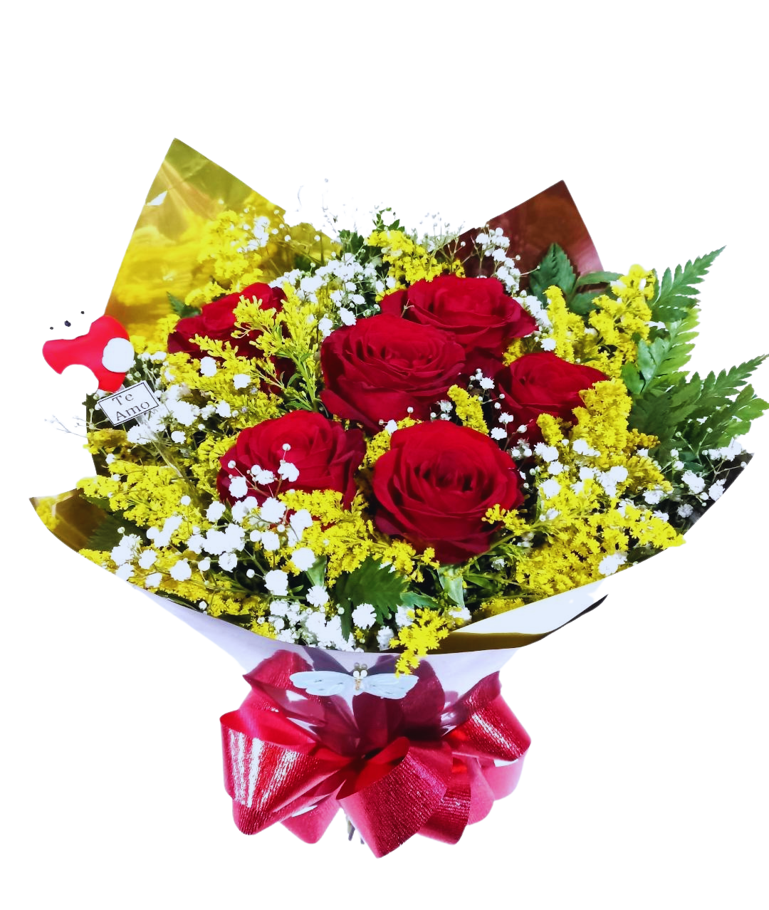 Buqu� 6 Rosas Vermelhas colombianas