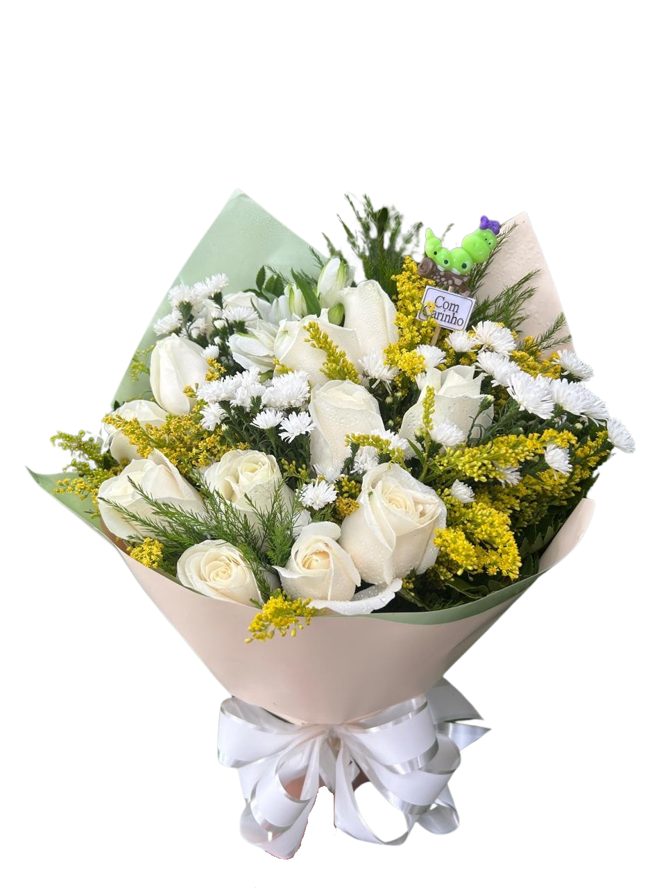 Buqu� 12 Rosas Brancas